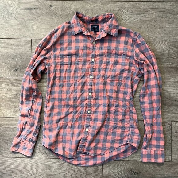 J Crew Slim Fit Button Down Long Sleeve Flannel 100% Cotton Size Medium - Picture 1 of 4